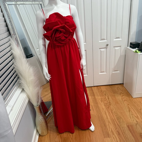 AKIRA Dresses & Skirts - AKIRA Red Floral Maxi Dress